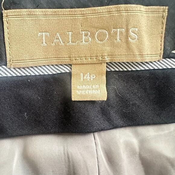 TALBOTS Wool PANTS 14 Petite 14P Plaid Gray Straight Career Work Italy Office - Picture 6 of 8
